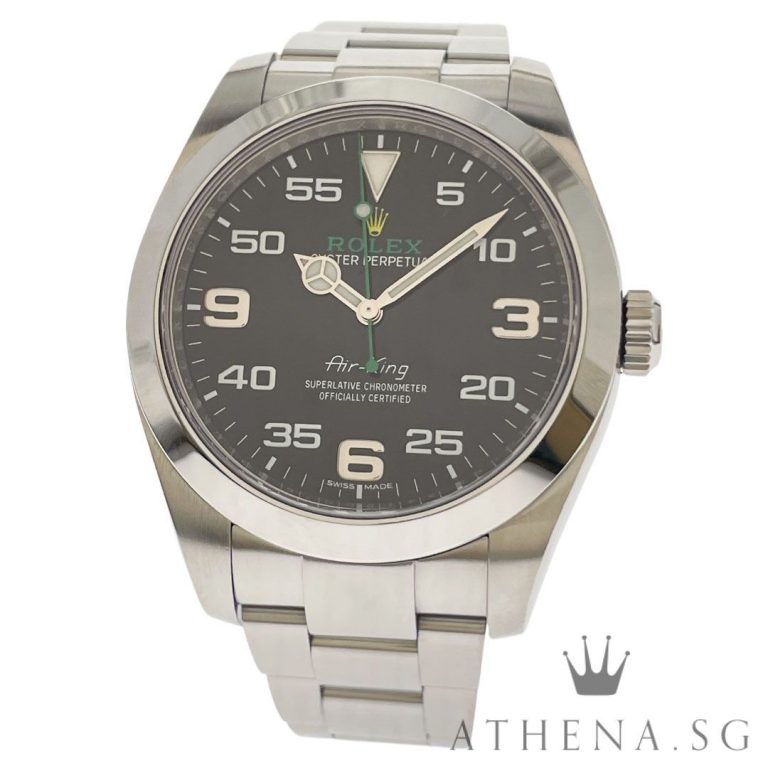 LIKE NEW!! UNPOLISHED!! ROLEX OYSTER PERPETUAL AIR-KING “AN” SERIES “BLACK DIAL” WITH BOX & CERT DATED (12/2020) 116900