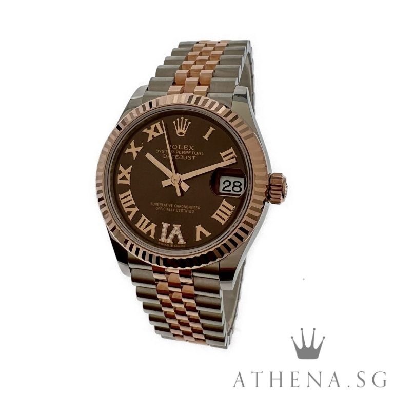 UNWORN!! ROLEX EVEROSE ROLESOR OYSTER PERPETUAL DATEJUST 31 “AN” SERIES “CHOCOLATE ROMAN DIAMOND VI DIAL” WITH BOX & CERT DATED 12/2025 (STILL UNDER AGENT WARRANTY) 278271