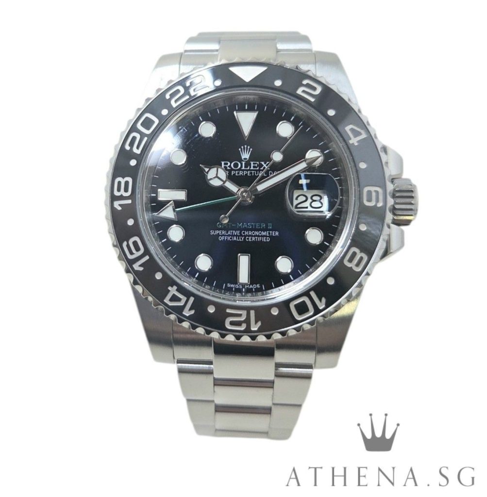 ROLEX OYSTER PERPETUAL DATE GMT MASTER II 40MM CERAMIC “AN” SERIES WITH BOX & CERT DATED (09/2012) 116710LN