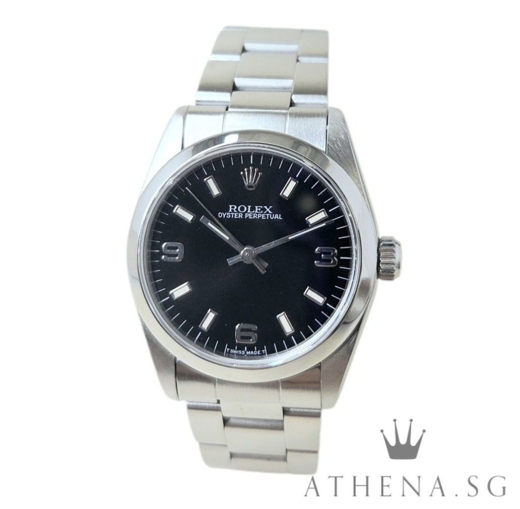 ROLEX OYSTER PERPETUAL MID SIZE 31MM “T” SERIES “BLACK 369 DIAL” 67480 (WATCH ONLY)