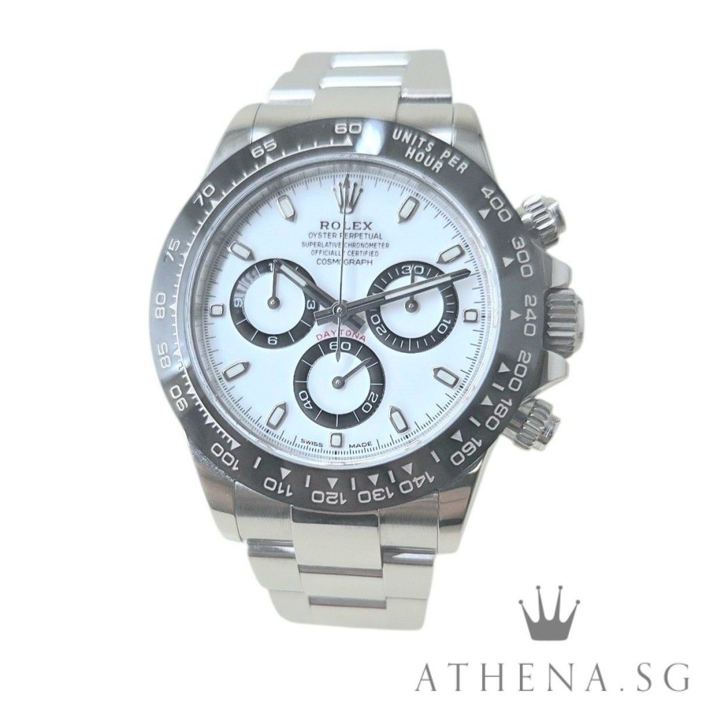 LIKE NEW!! ROLEX OYSTER PERPETUAL COSMOGRAPH DAYTONA CERAMIC 40MM “WHITE PANDA DIAL” WITH BOX, WHITE TAG & CERT DATED 05/2023 (STILL UNDER AGENT WARRANTY) 116500LN [DISCONTINUED]