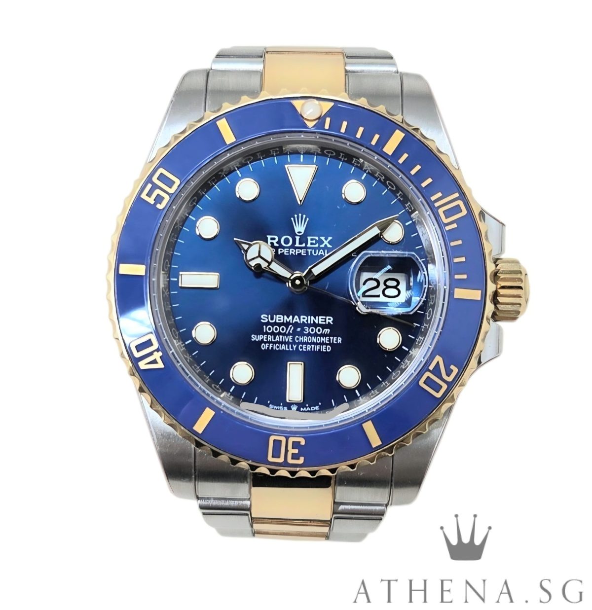 ROLEX YELLOW ROLESOR OYSTER PERPETUAL SUBMARINER DATE 41 “AN” SERIES “BLUE DIAL” WITH BOX & CERT DATED (08/2023) (STILL UNDER AGENT WARRANTY)[WITH PROTECTION FILM] 126613LB