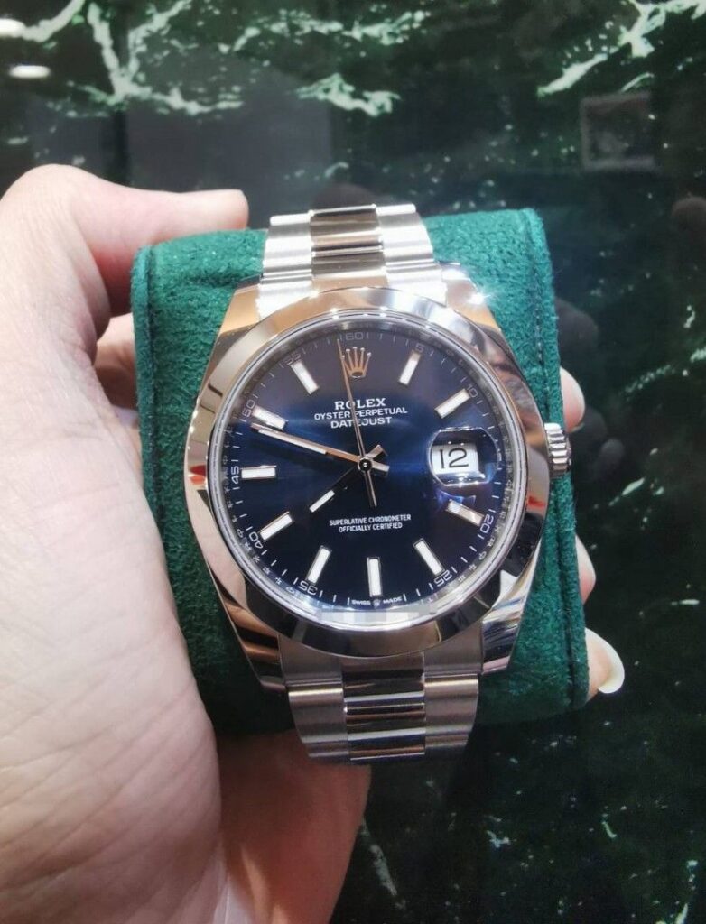 Brand new Rolex Datejust 41 blue baton dial oyster 126300