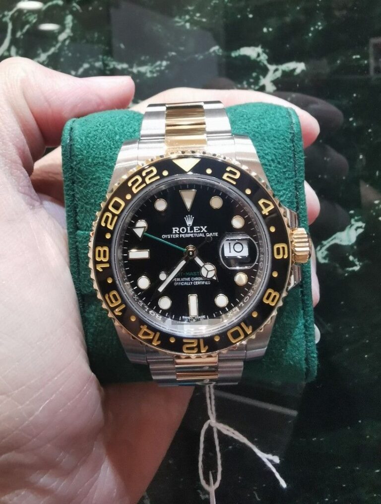 Rolex Gmt master 2 half gold black dial ceramic 116713ln