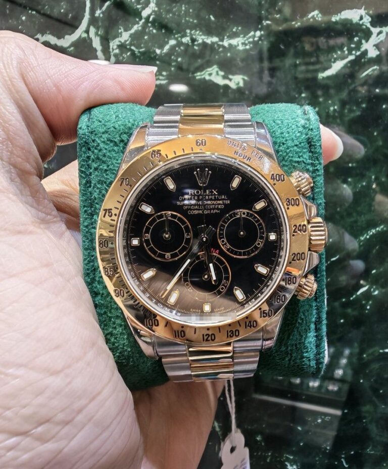 Rolex Daytona half gold black dial oyster 116523