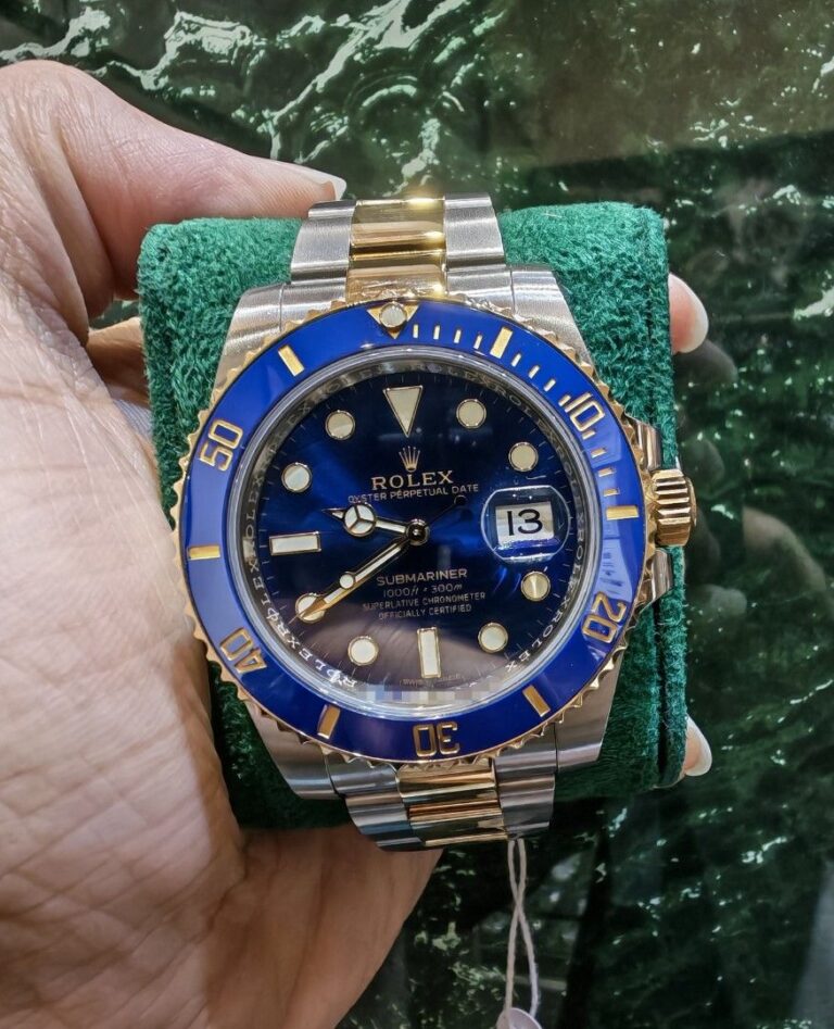 2020 nfc rare Rolex submariner 40 half gold blue sunburst 116613lb