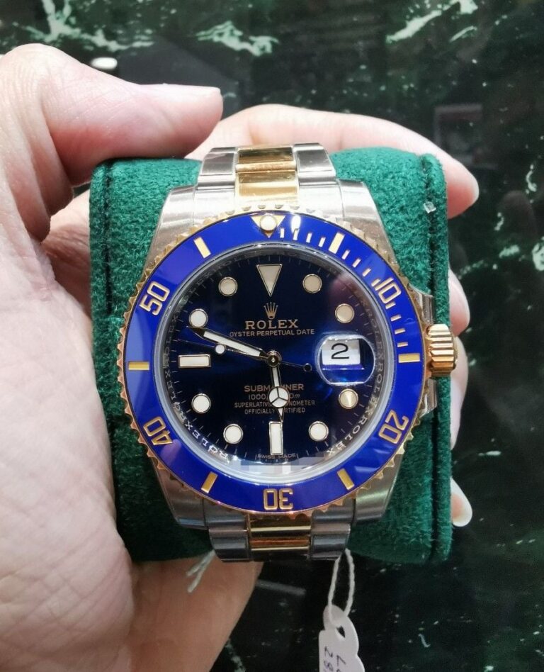 Aug 2019 Rolex Submariner 40 half gold blue sunburst dial 116613lb