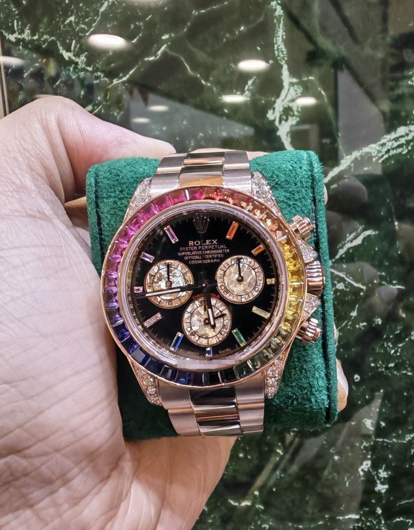Oct 2019 Rolex Daytona full Rose gold custom rainbow 116505