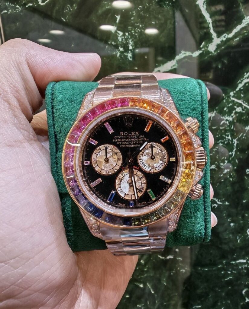 Rolex Daytona full Rose gold custom rainbow 116505