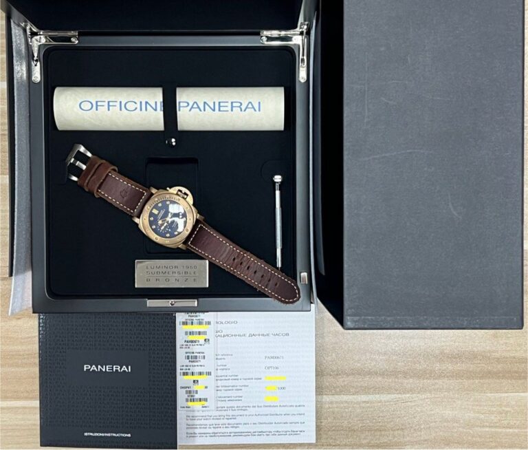 BRONZO PAM00671 Panerai Luminor Submersible 1950 Automatic Bronzo blue Full Set Mint Like New Limited Edition 1000 pieces