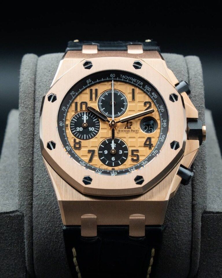 Audemars Piguet Royal Oak Offshore Chronograph 42mm Honey Bee Ref. 26470OR Rose Gold Full Set 2017 Like New AP ROO 26470
