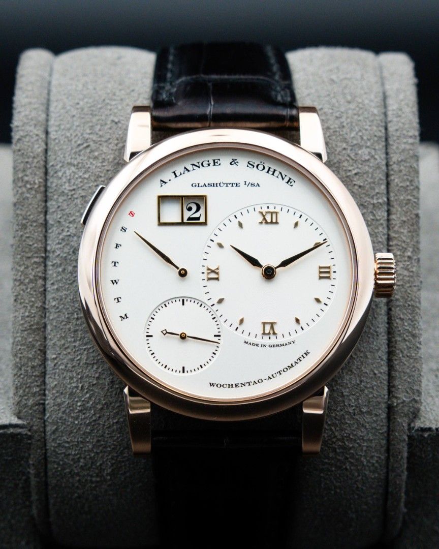 A. Lange & Sohne Lange 1 Daymatic 39.5mm Rose Gold Ref. 320.032 2014 Full Set Like New ALS