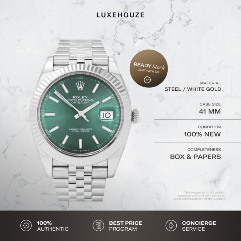 New Jan 2026 Rolex Datejust 41 126334 Mint Green Dial Jubilee