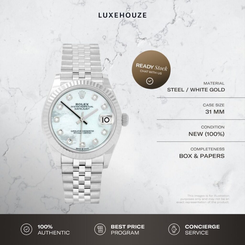 New Mar 2026 Rolex Datejust 31 278274NG 278274 White MOP with 10 Diamonds Dial Jubilee