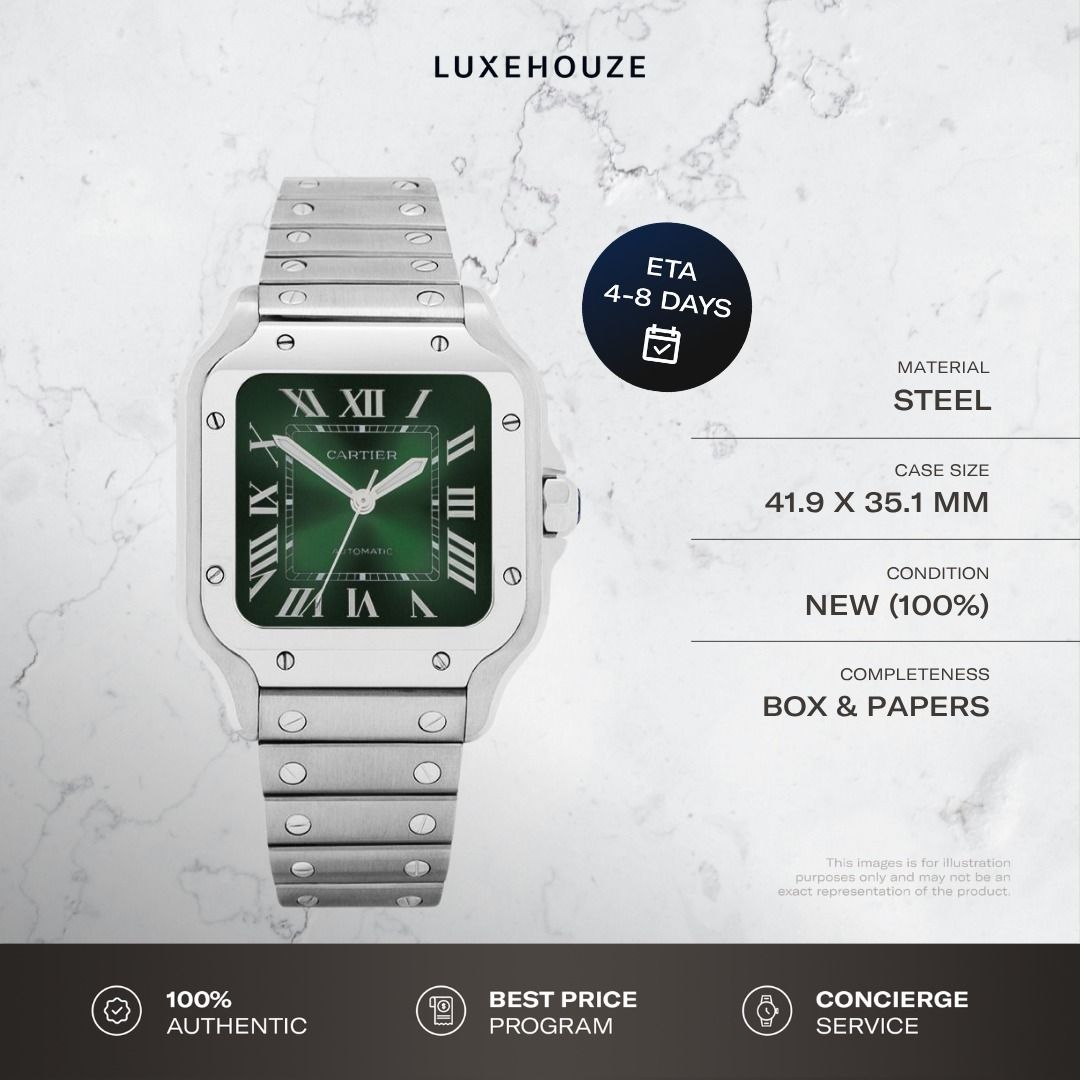 New Jun 2026 Cartier Santos Medium WSSA0061 Green