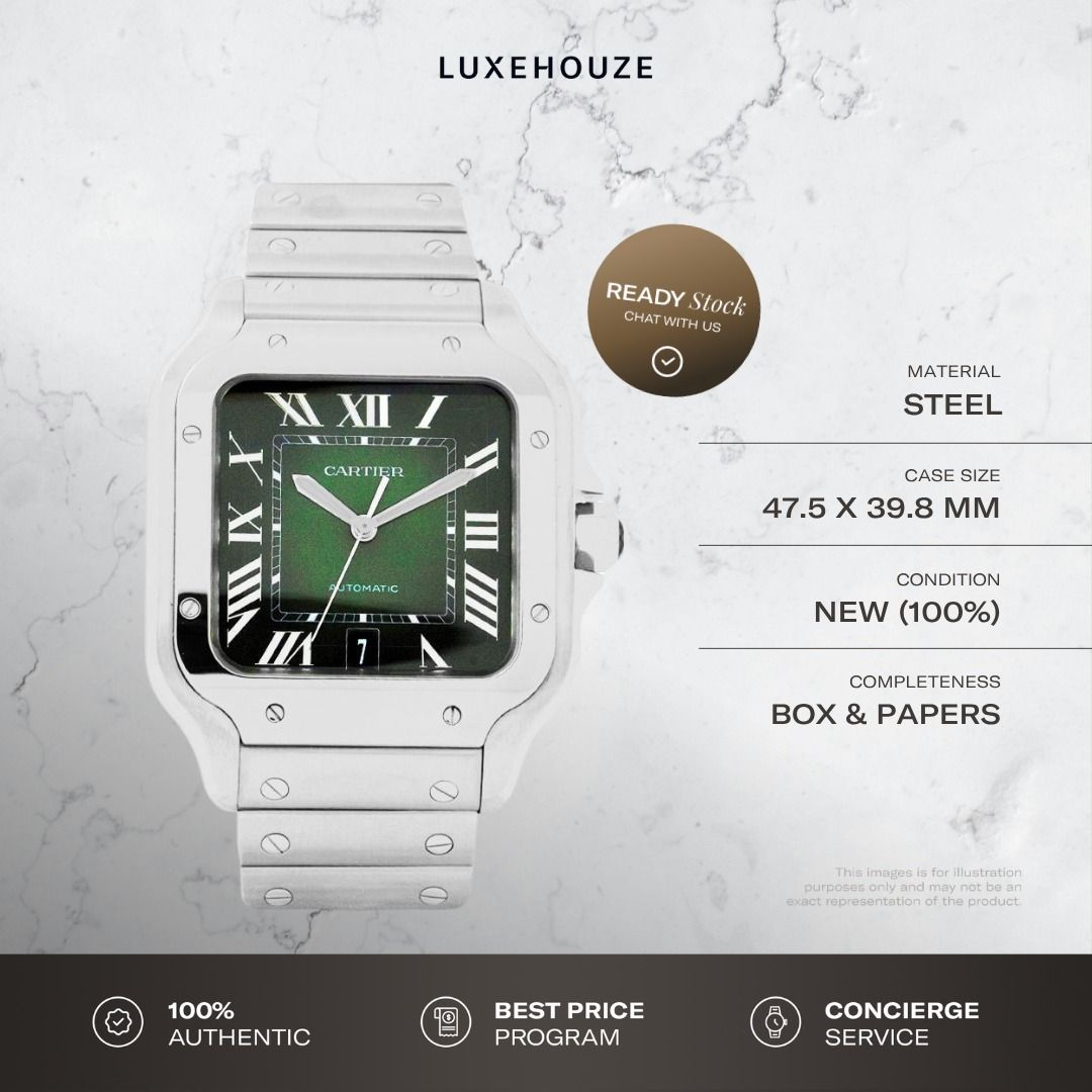 New Apr 2026 Cartier Santos Large WSSA0062 Green
