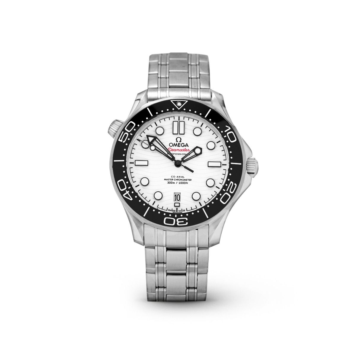 New 2026 Omega Seamaster Diver 300M 21030422004001 210.30.42.20.04.001 White Dial, Sapphire Crystal, Bracelet