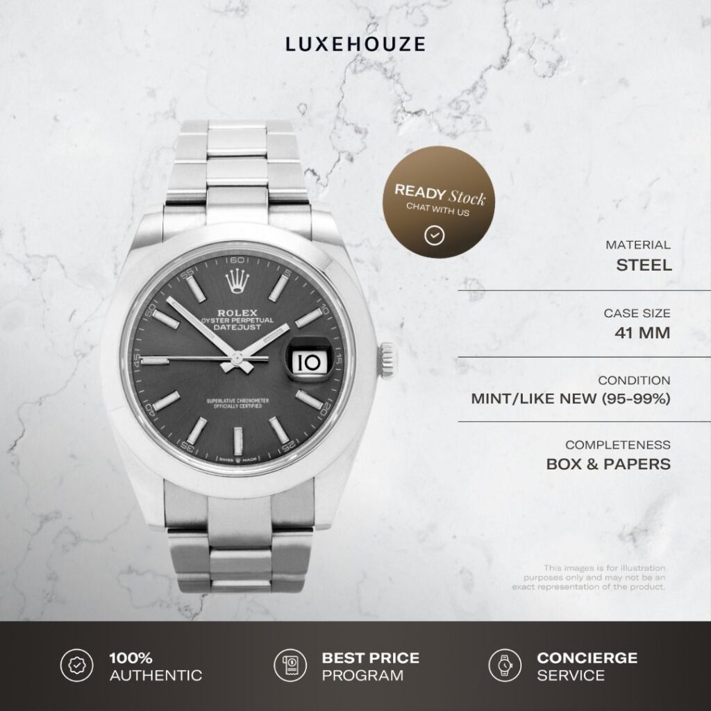 Mint Feb 2023 Rolex Datejust 41 126300 Slate Grey Dial Oyster