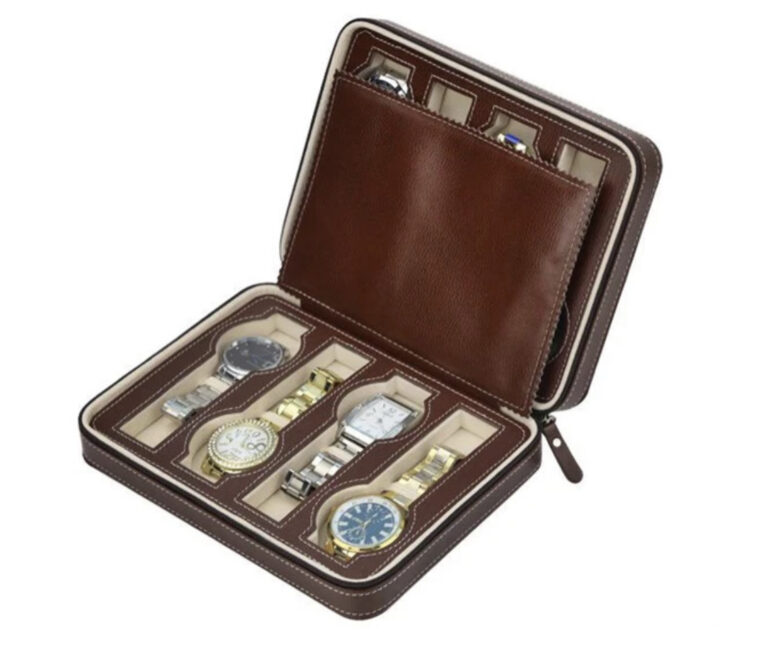 8 Slots PU Travel Watch Case Pouch