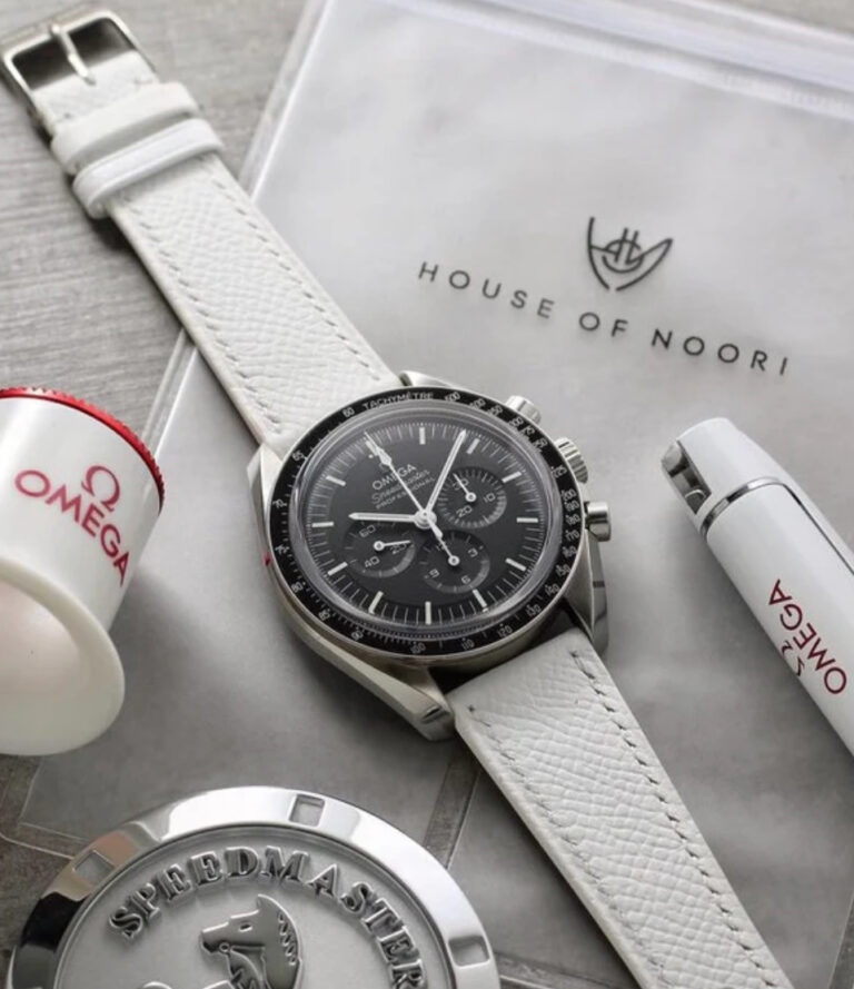 WHITE EPSOM STRAP on Omega