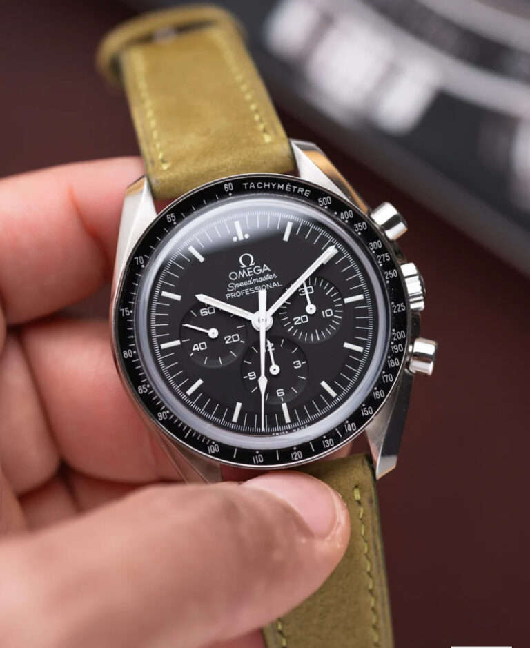 BRONZE GREEN NUBUCK STRAP on Omega
