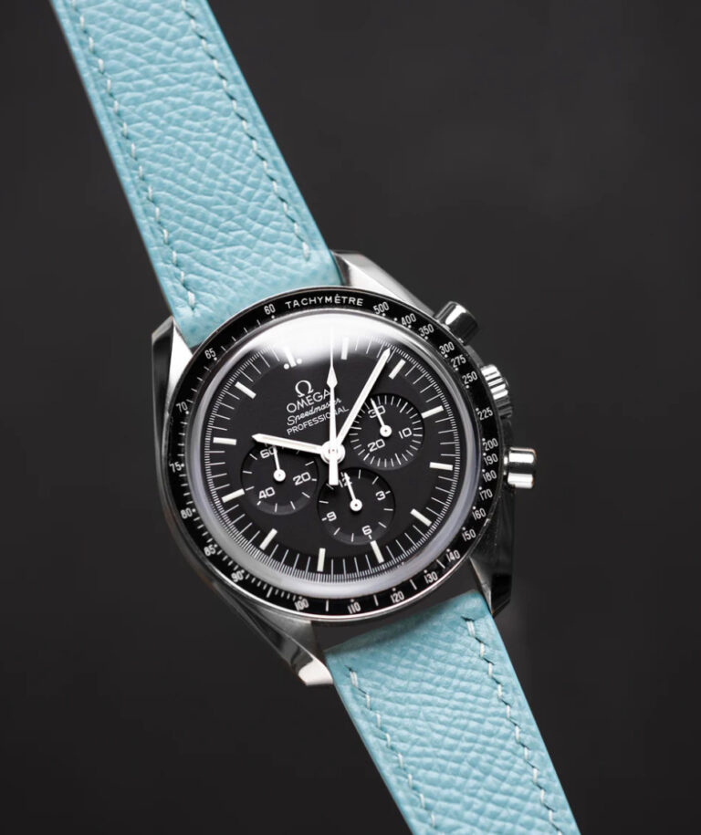 TIFFANY BLUE EPSOM STRAP on Omega