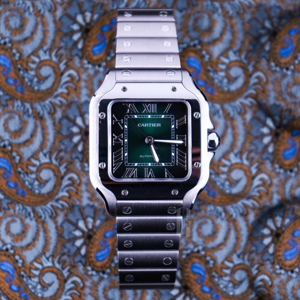 Brand New 2026 Cartier Santos Medium Green, Santos de Cartier Medium WSSA0061