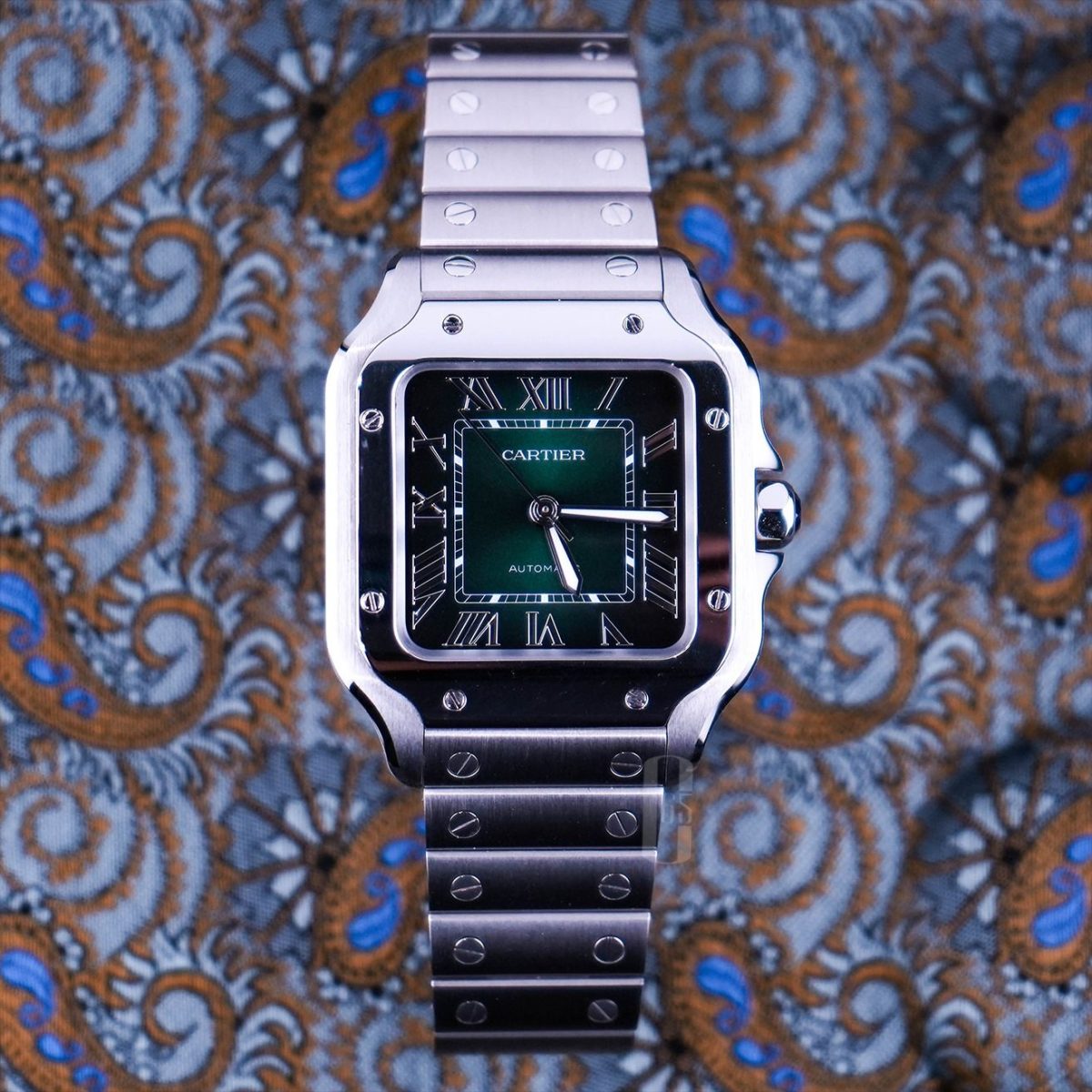Brand New 2026 Cartier Santos Medium Green, Santos de Cartier Medium WSSA0061