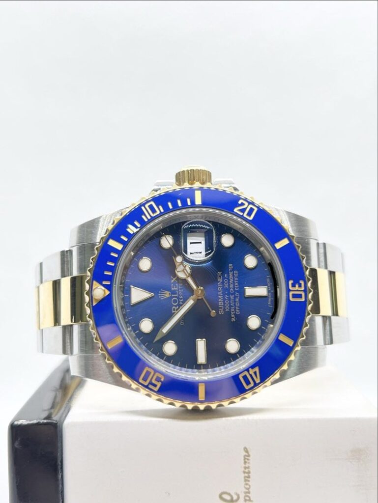 Pre Owned Rolex Oyster Submariner 116613LB Blue Dial Automatic Steel Casing Bracelet ( Apr 15 )