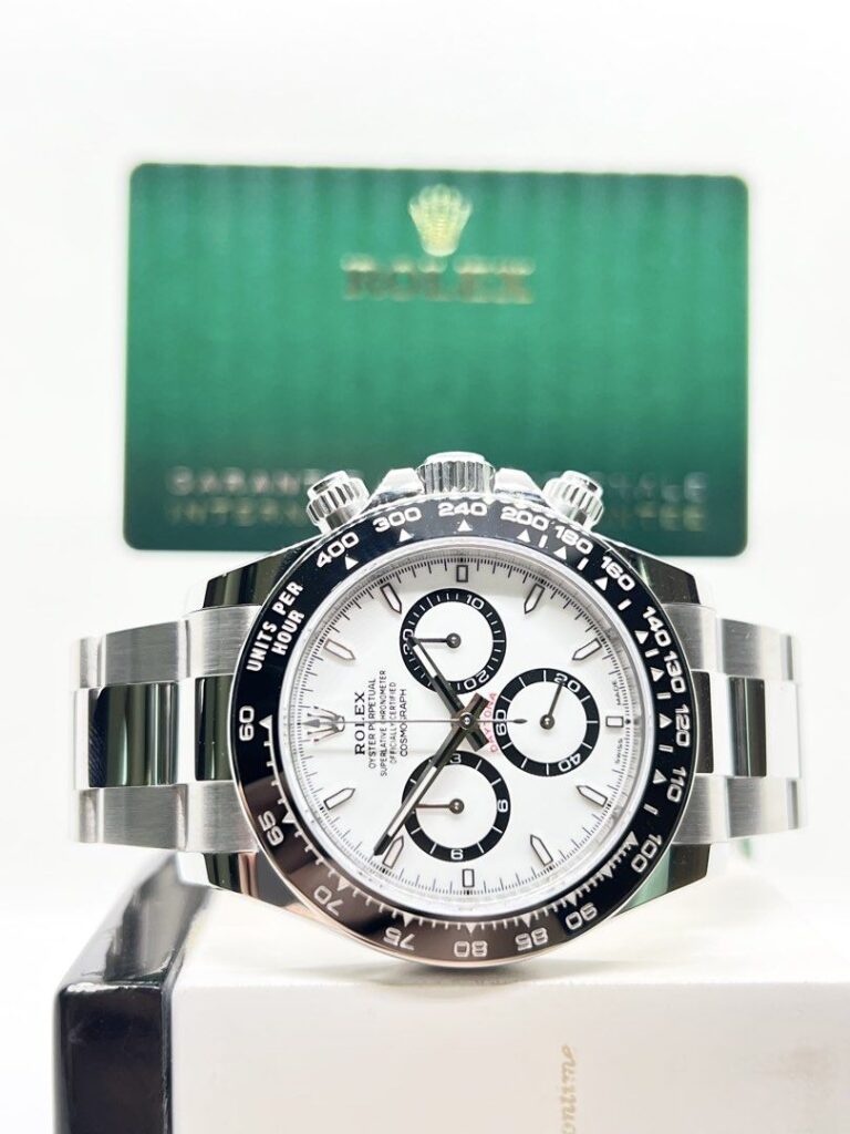 Brand New Rolex Oyster Daytona 126500LN “Panda” White Dial Automatic Steel Casing Bracelet ( June 26 )