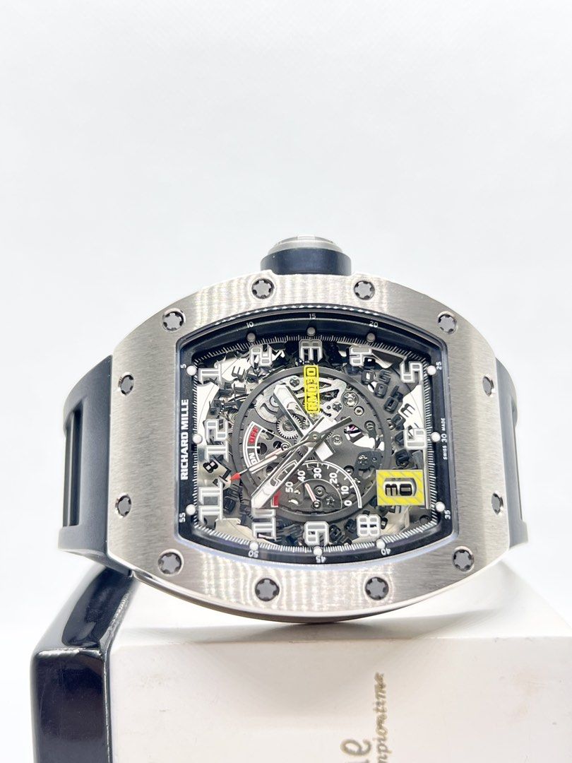 Pre Owned Richard Mille RM030 WG Skeleton Dial Automatic White Gold Casing Rubber ( May 15 )