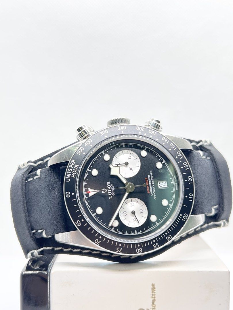 Brand New Tudor Black Bay Chrono 41 79360N Black Dial Automatic Steel Casing Leather ( NOS, Feb 22 )