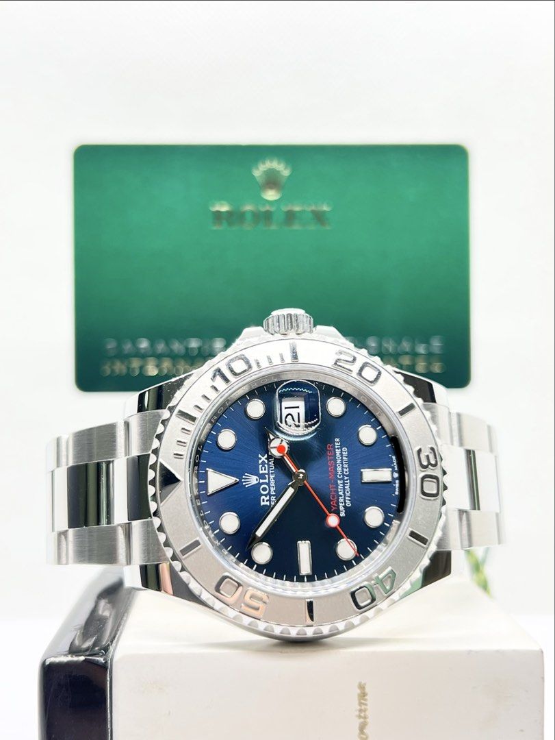 Pre Owned Rolex Oyster Yacht-Master 40 126622 Blue Dial Automatic Steel Casing Bracelet ( Aug 21 )