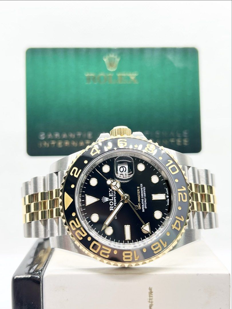 Pre Owned Rolex Oyster Gmt Master II 126713GRNR Black Dial Automatic Steel Casing Bracelet ( Mar 24 )