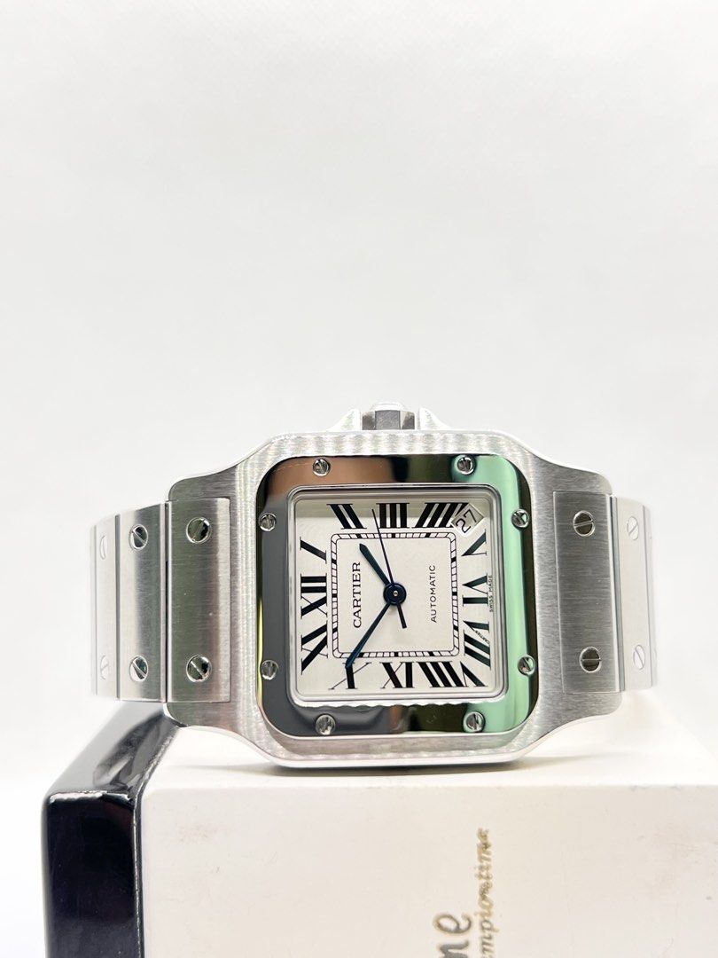 Pre Owned Cartier Santos Galbée XL W20098D6 Silver Dial Automatic Steel Casing Bracelet ( Nov 09 )