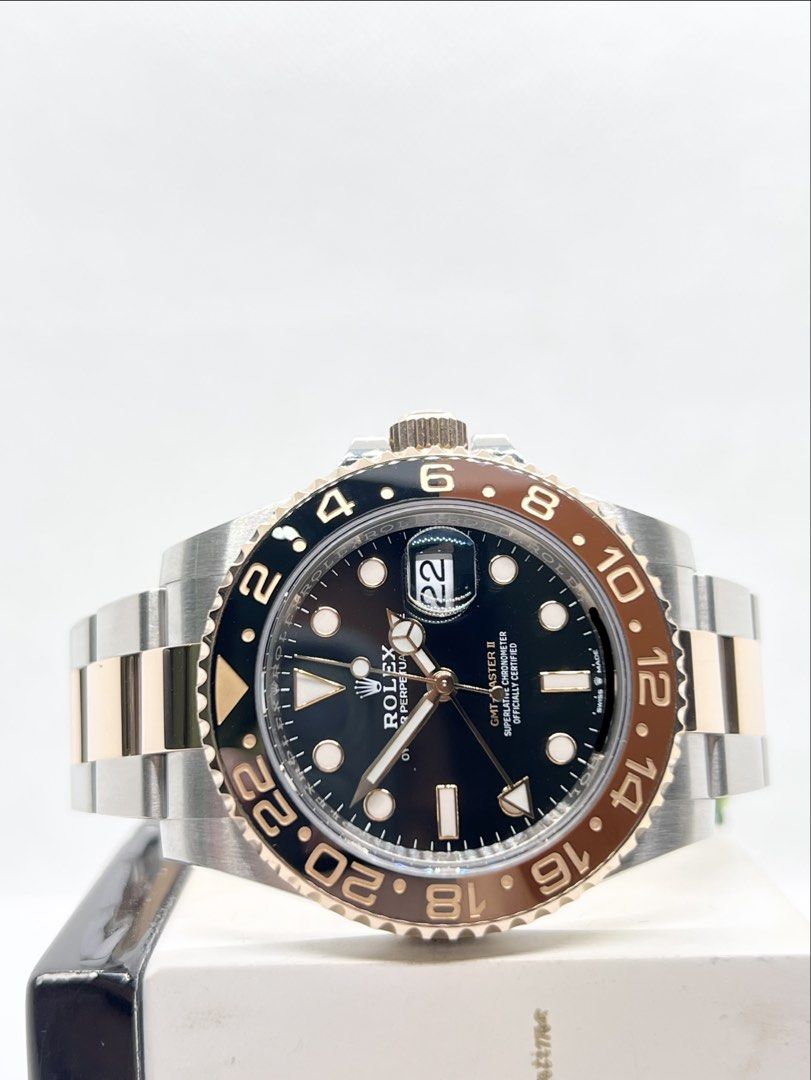 Pre Owned Rolex Oyster Gmt Master II 126711CHNR "Rootbeer" Black Dial Automatic Steel Casing Bracelet ( July 20 )