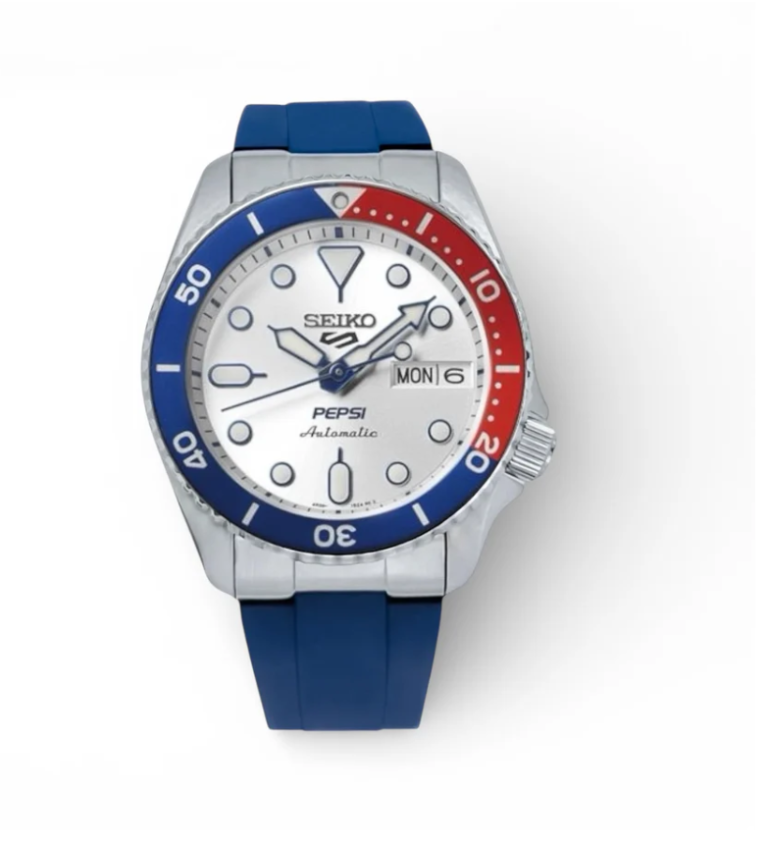 END LINK BLUE RUBBER STRAP FOR SEIKO 5 SPORTS 38